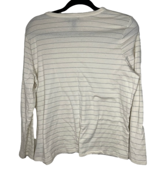 Lauren Ralph Lauren Long Sleeve White and Silver top - Picture 3 of 3